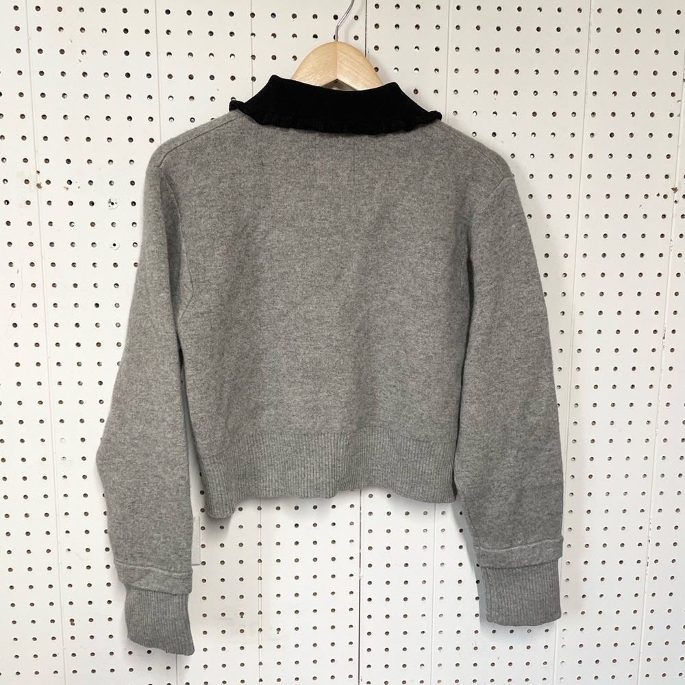 Sandro Etienne Ruffle Collar Crop Cardigan - Picture 4 of 7